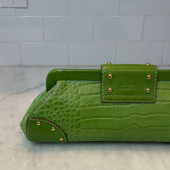 Michael Kors Crocodile Embossed Handbag Clutch - Picture 5 of 16